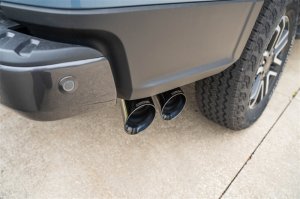 Ford Ranger Performance Exhaust - CORSA Performance - Cat Back, Xtreme Sound Level, Pro-Series Slash Cut Twin Tip - Black - `24-`25